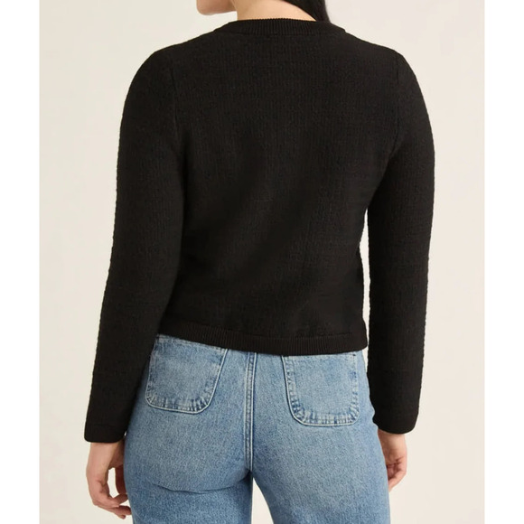 Free Assembly Womens Welt Pocket Cardigan Sweater Black Soot Size XXL (20) - Picture 2 of 8